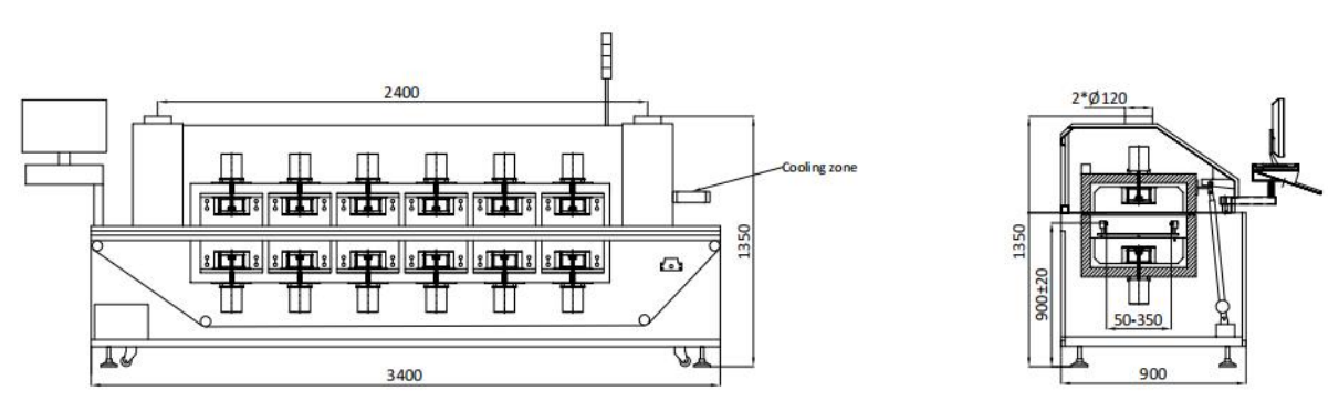 Máy sấy Reflow 6 vùng SMT không chì