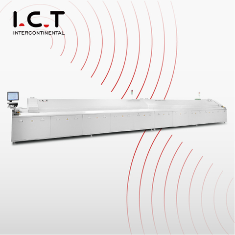 I.C.T |SMT Reflow Oven Băng tải Màn hình cảm ứng Reflow chuỗi 6 vùng PCB trong Oven