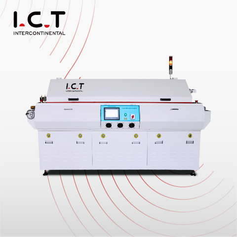 I.C.T |Lò nướng lại không chứa chì Nitơ 10 vùng Nhỏ gọn SMT Bộ ghi ngày nhiệt độ máy 