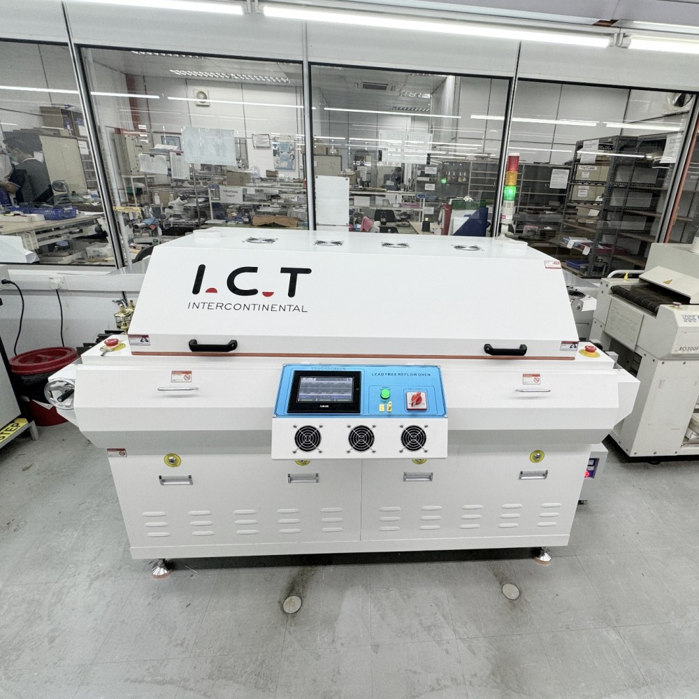 I.C.T | Giá xuất xưởng lò nướng Reflow nội tuyến 6 vùng giá rẻ