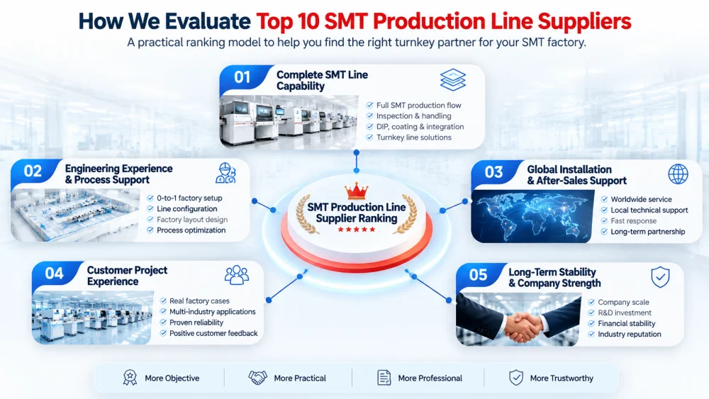 C&Aacute;CH đ&aacute;nh gi&aacute; Top 10 SMT D&acirc;y chuyền sản xuất Nh&agrave; cung cấp.webp
